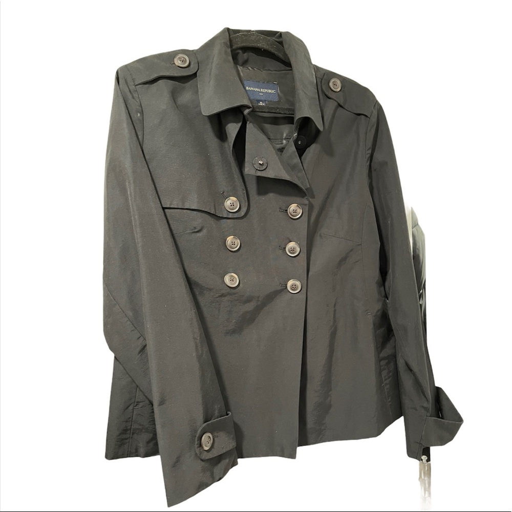 Banana Republic black double breast rain jacket XL
